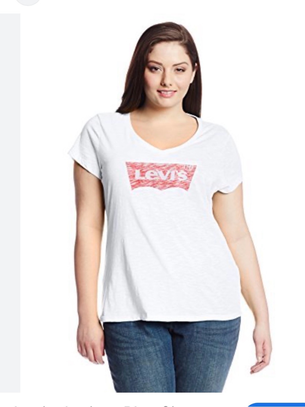 Levi's White V-Neck Tee with Red Logo